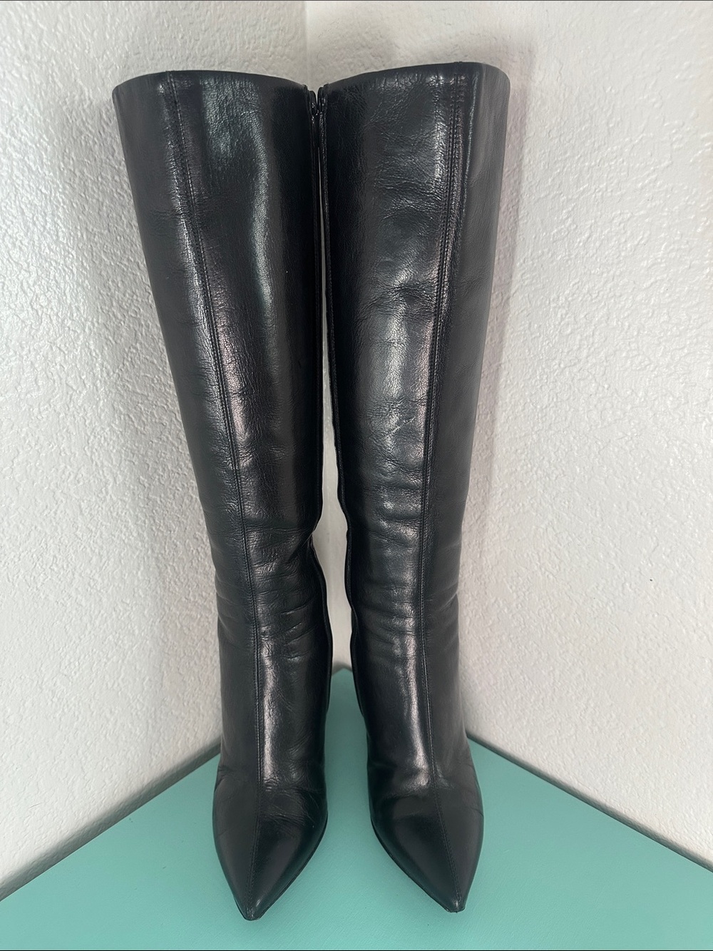 Dolce & Gabbana Mafia Chick leather knee high stiletto boots-size 36 1/2-used - Picture 6 of 17